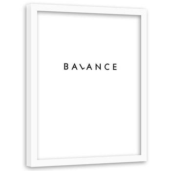 Obraz w ramie białej FEEBY, Napis Balance 60x90 - Feeby