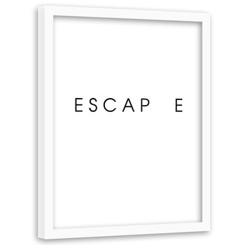 Obraz w ramie białej FEEBY, Napis Escape 40x60 - Feeby