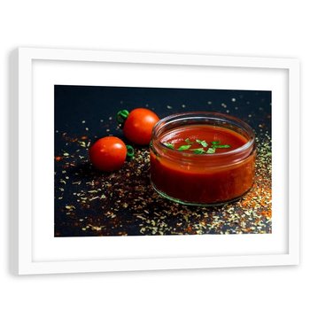 Obraz w ramie białej FEEBY, Pomidory Warzywa Kuchnia 60x40 - Feeby