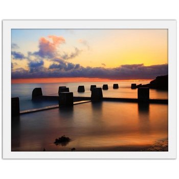 Obraz w ramie białej FEEBY, Wschód słońca, 50x40 cm - Feeby