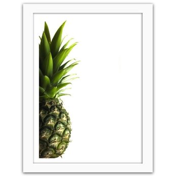 Obraz w ramie białej FEEBY, Zielony ananas, 50x70 cm - Feeby