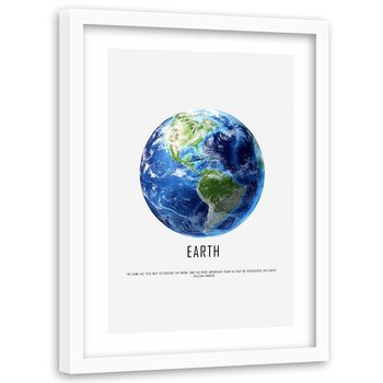 Obraz w ramie białej FEEBY, Ziemia Planeta Kosmos 80x120 - Feeby