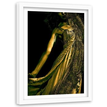 Obraz w ramie białej FEEBY, Złota Kobieta Glamour 60x90 - Feeby