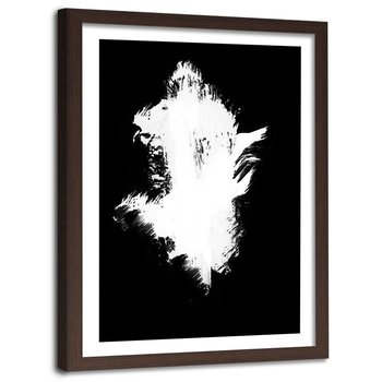 Obraz w ramie brązowej FEEBY, Abstrakcja Czarno Biały 40x60 - Feeby