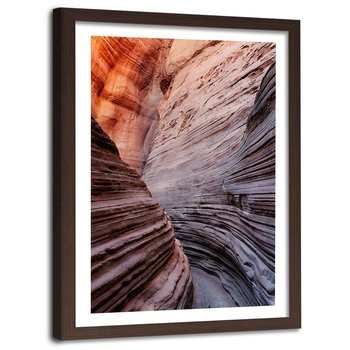 Obraz w ramie brązowej FEEBY, Arizona Kanion Góry Czerwony 80x120 - Feeby