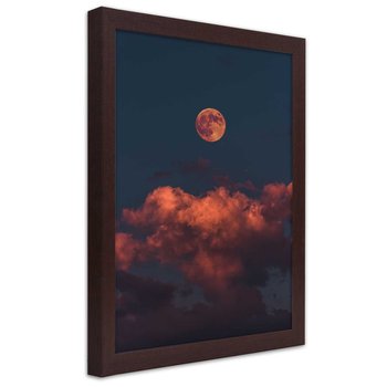 Obraz w ramie brązowej FEEBY, Chmury Niebo Księżyc 70x100 - Feeby