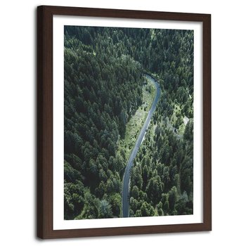 Obraz w ramie brązowej FEEBY, Droga w lesie, 80x120 cm - Feeby