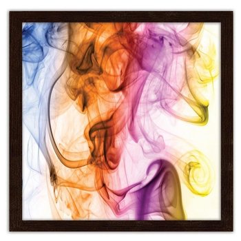 Obraz w ramie brązowej FEEBY Dym kolorowy, 60x60 cm - Feeby