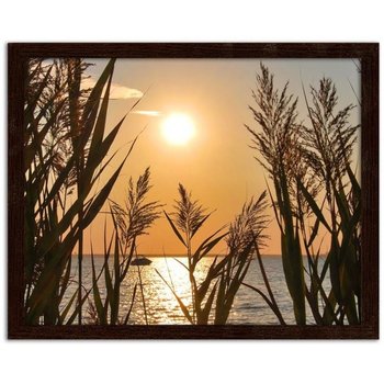 Obraz w ramie brązowej FEEBY, Jezioro Słońce 50x40 - Feeby