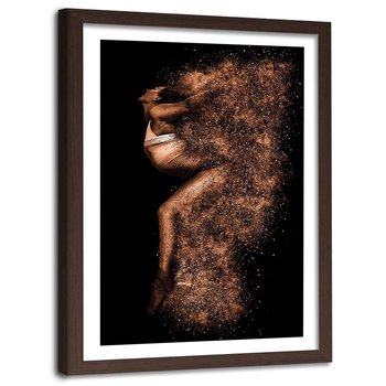 Obraz w ramie brązowej FEEBY, Kobieta w złotym Pyle 60x90 - Feeby