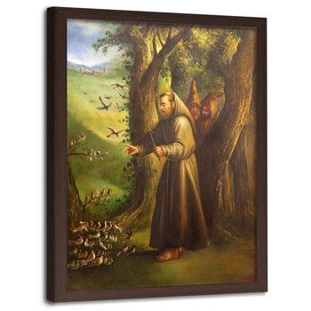 Obraz w ramie brązowej FEEBY, REPRODUKCJA Święty Franciszek z Asyżu 80x120 - Feeby