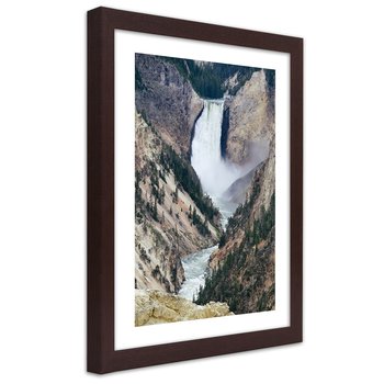 Obraz w ramie brązowej FEEBY, Wodospad Góry 20x30 - Feeby