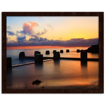Obraz w ramie brązowej FEEBY, Wschód słońca, 50x40 cm - Feeby