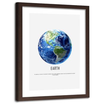 Obraz w ramie brązowej FEEBY, Ziemia Planeta Kosmos 60x90 - Feeby