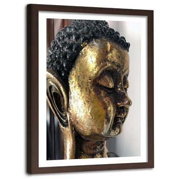 Obraz w ramie brązowej FEEBY, Złoty Buddha Zen Spa 60x90 - Feeby