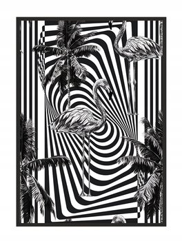 Obraz w ramie czarnej E-DRUK, Flamingi, 33x43 cm, P1741 - e-druk
