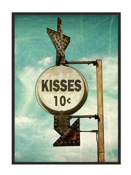 Obraz w ramie czarnej E-DRUK, Kisses, 33x43 cm, P1582 - e-druk