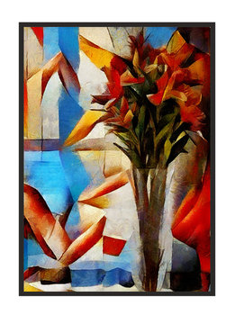 Obraz w ramie czarnej E-DRUK, Kwiaty, 53x73 cm, P1602 - e-druk
