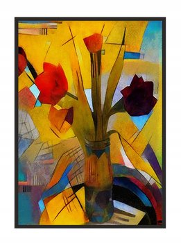Obraz w ramie czarnej E-DRUK, Kwiaty, 53x73 cm, P1603 - e-druk