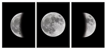 Obraz w ramie czarnej E-DRUK, Tryptyk Księżyc, 53x73 cm, P1098 - e-druk