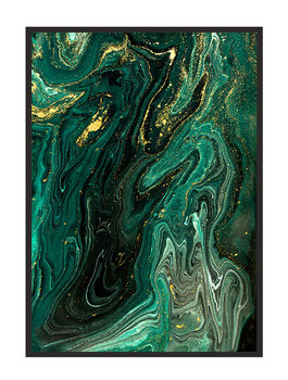 Obraz w ramie czarnej E-DRUK, Zielony Marmur, 53x73 cm, P1465 - e-druk