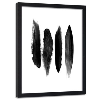 Obraz w ramie czarnej FEEBY, Abstrakcja Czarno Biały 40x60 - Feeby