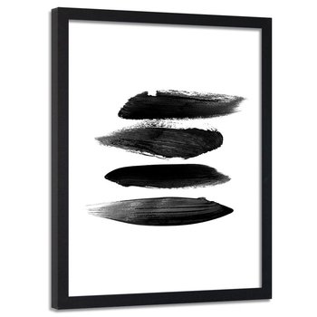 Obraz w ramie czarnej FEEBY, Abstrakcja Czarno Biały 40x60 - Feeby