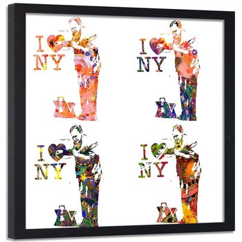 Obraz w ramie czarnej FEEBY, Banksy - I love New York 60x60 - Feeby
