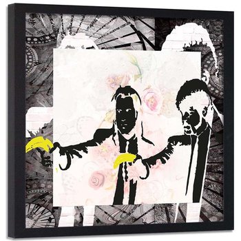 Obraz w ramie czarnej FEEBY, Banksy Pulp Fiction Street 80x80 - Feeby