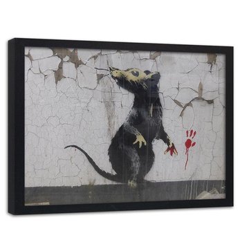 Obraz w ramie czarnej FEEBY, Banksy Street Art Szczur 90x60 - Feeby