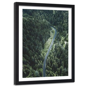 Obraz w ramie czarnej FEEBY, Droga w lesie, 60x90 cm - Feeby