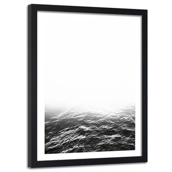 Obraz w ramie czarnej FEEBY, Fale Morze Czarno Biały 60x90 - Feeby
