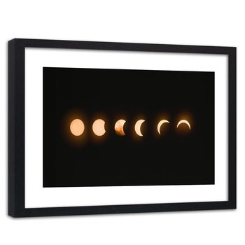Obraz w ramie czarnej FEEBY, Fazy zaćmienia księżyc, 90x60 cm - Feeby