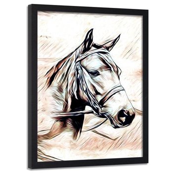 Obraz w ramie czarnej FEEBY, Głowa Konia Zwierzęta 20x30 - Feeby