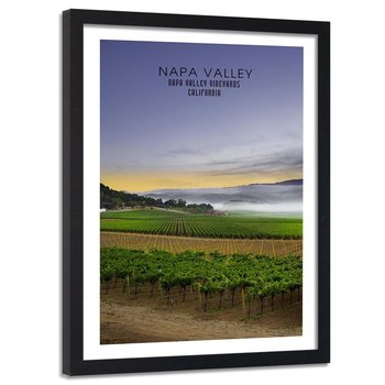 Obraz w ramie czarnej FEEBY, Napa Valley Krajobraz obraz 60x90 - Feeby