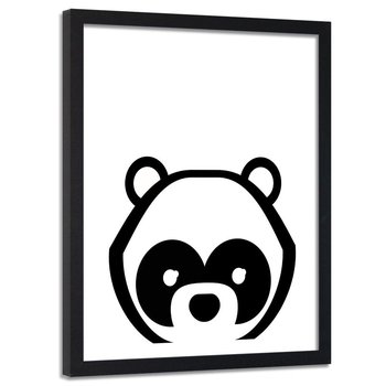 Obraz w ramie czarnej FEEBY, Panda Miś Zwierzęta 60x90 - Feeby