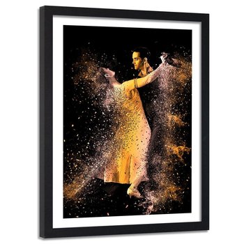 Obraz w ramie czarnej FEEBY, Para Taniec Złoty 40x60 - Feeby