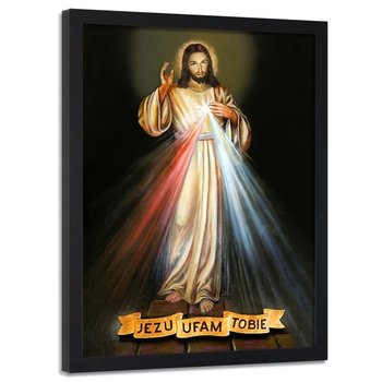 Obraz w ramie czarnej FEEBY, RELIGIJNY Jezu Ufam Tobie 40x60 - Feeby