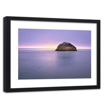 Obraz w ramie czarnej FEEBY, Skała na Morzu fioletowy 90x60 - Feeby