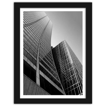Obraz w ramie czarnej FEEBY, Szklane wieżowce, 40x60 cm - Feeby