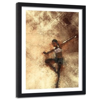 Obraz w ramie czarnej FEEBY, Tańcząca dziewczynka abstrakcja, 60x90 cm - Feeby