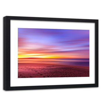 Obraz w ramie czarnej FEEBY, Zachód słońca fioletowy 60x40 - Feeby