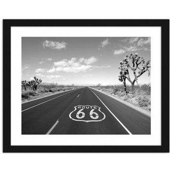 Obraz w ramie czarnej FEEBY, Znak poziomy US 66, 50x40 cm - Feeby