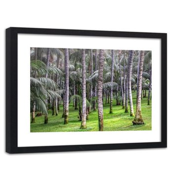 Obraz w ramie czarnej: Las palmowy, 60x90 cm - Feeby