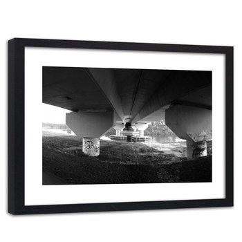 Obraz w ramie czarnej: Pod betonowym mostem, 40x60 cm - Feeby