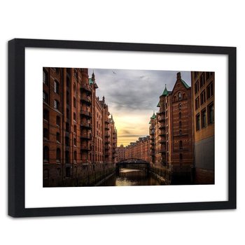 Obraz w ramie czarnej: Zabytkowe miasto, 40x60 cm - Feeby