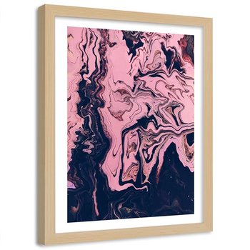 Obraz w ramie naturalnej FEEBY, Abstrakcja Różowa Akwarela 20x30 - Feeby