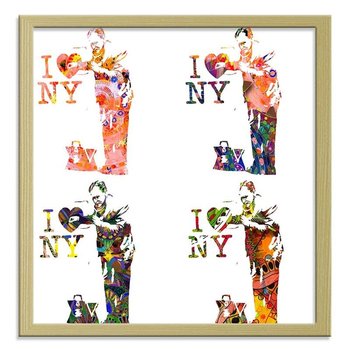 Obraz w ramie naturalnej FEEBY, Banksy - I love New York 80x80 - Feeby