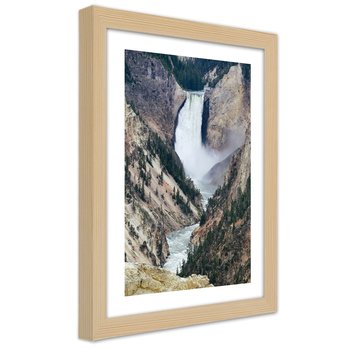 Obraz w ramie naturalnej FEEBY, Wodospad Góry 30x45 - Feeby