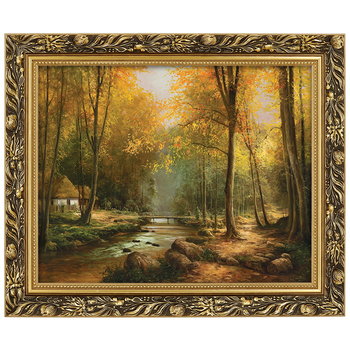 Obraz w złotej ramie Makówka w rozmiarze 40x50 cm -  Las jesienią, Zygmunt Konarski - Postergaleria